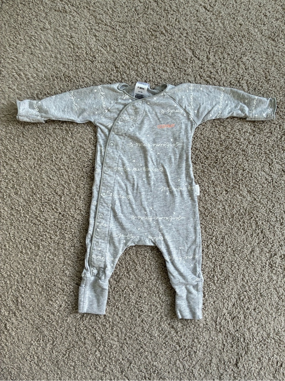 Bonds Neutral Gray Snap-Front Baby One-Piece